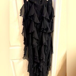 Elegant Black Ruffled Skirt
